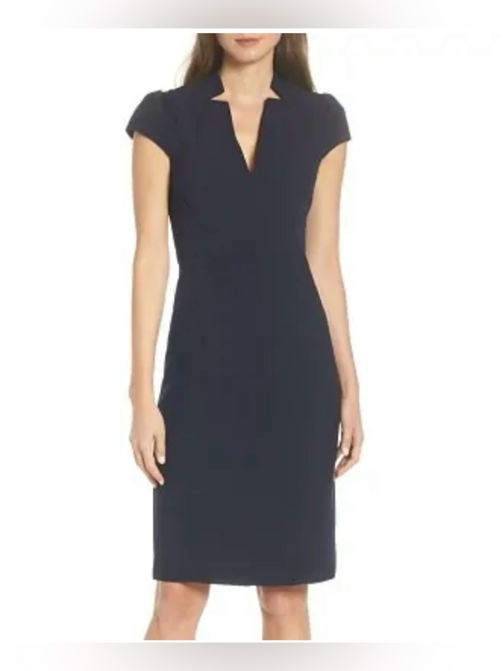 NWT Vince Camuto Black Sheath Dress Gold Zip Career Office Size 12